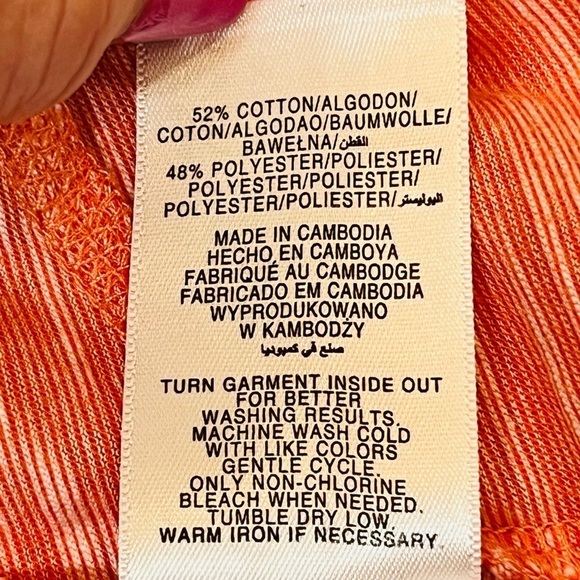 $5 ADD ON with $15+ Bundle  Jones New York 3/4 Sleeve T-shirt Sz XL Coral Orange - Picture 7 of 12